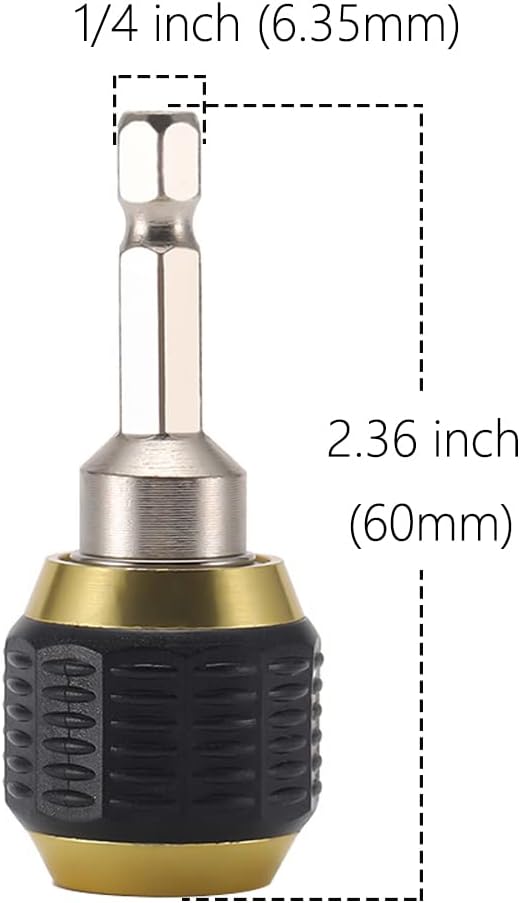 2-Pack 60mm Self-Locking 1/4" Hex Shank Bit Holders