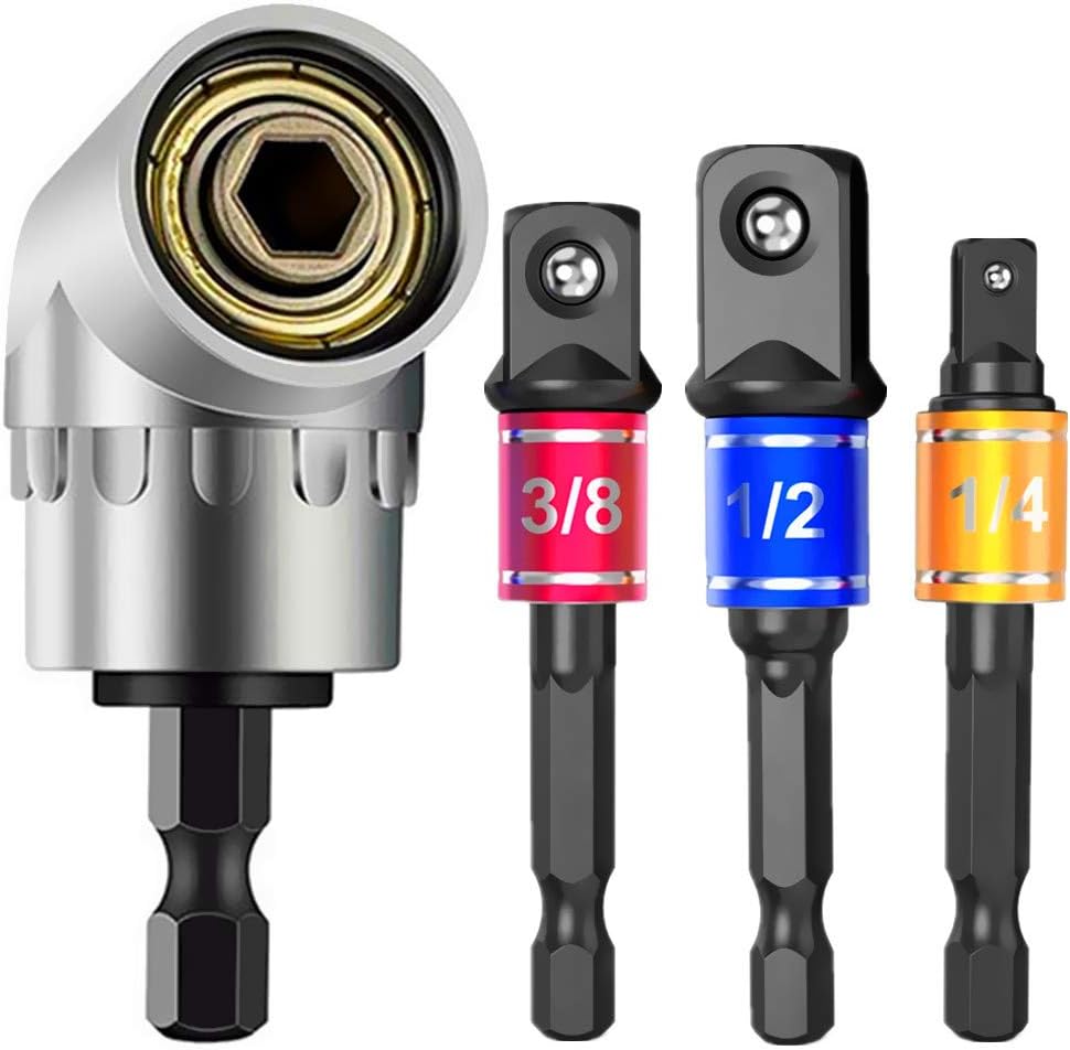 Impact Socket Adapter Set (3-Pc.) with 105° Right Angle Drill Adapter