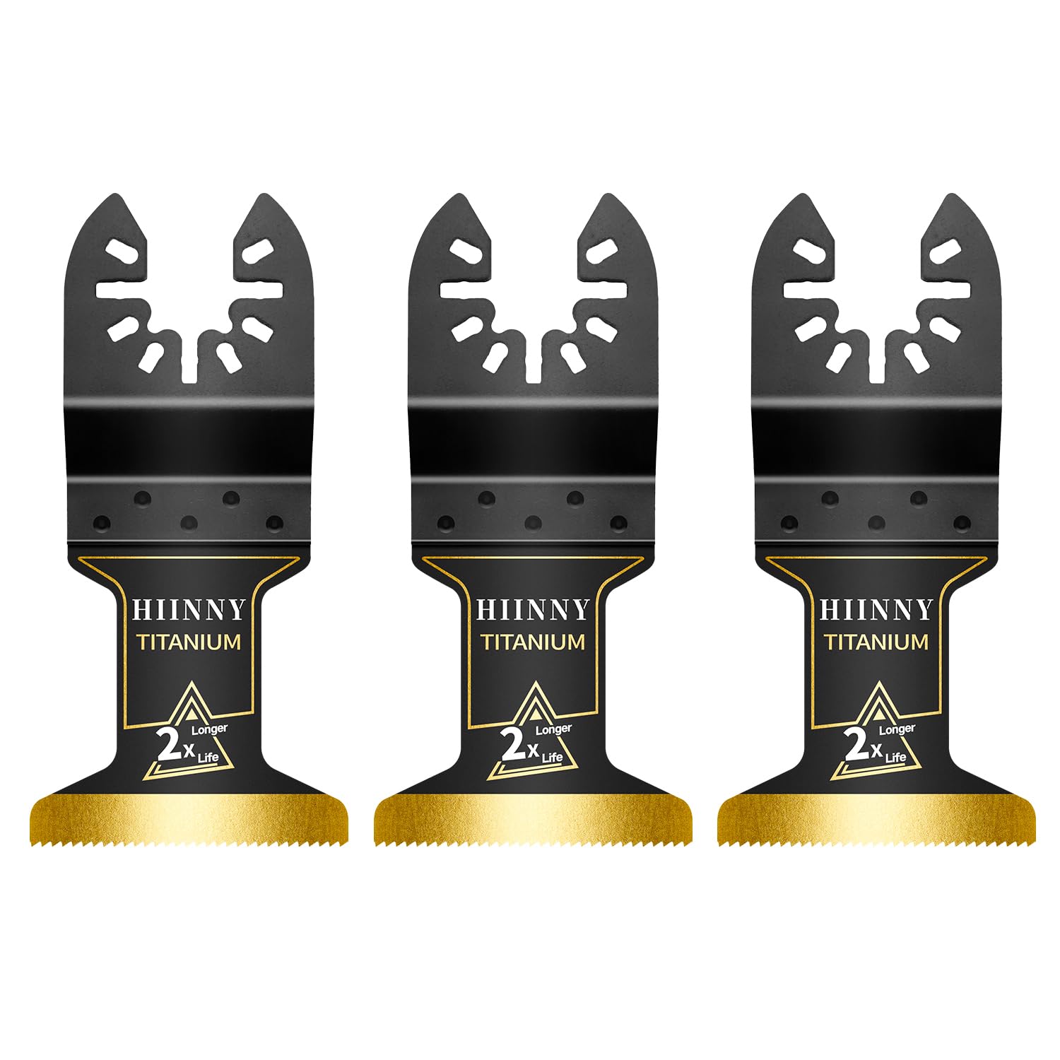 3-Piece Titanium Oscillating Blades for Metal, Wood & Plastics