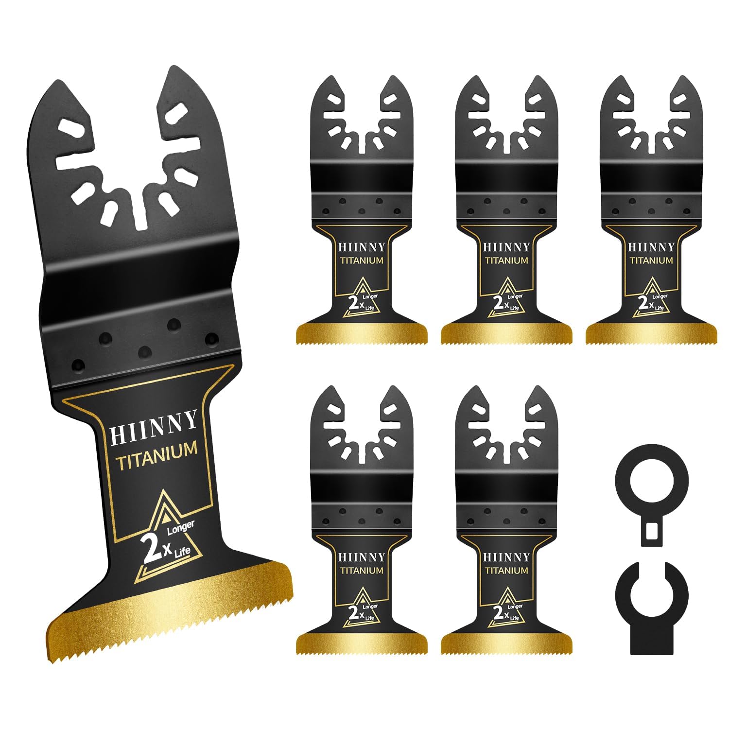 6-Piece Titanium Oscillating Tool Blades for Metal Wood Plastics
