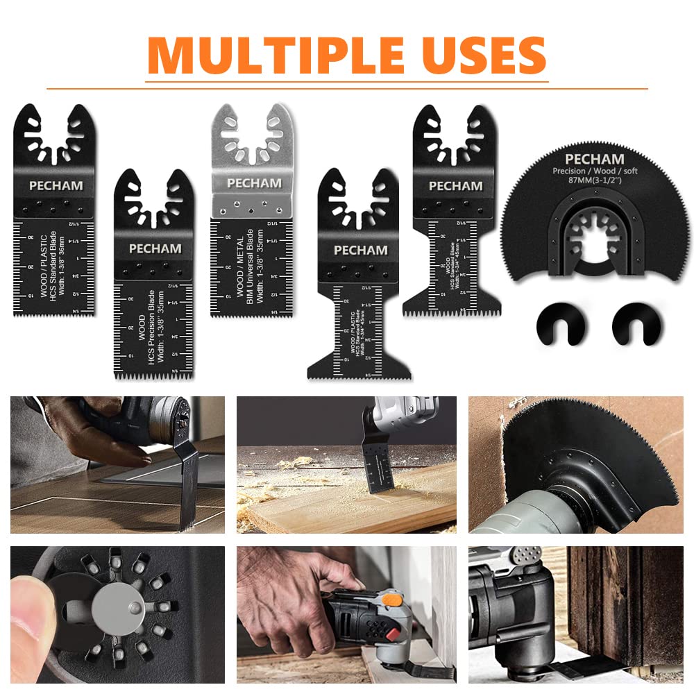 24 Quick-Release Oscillating Multitool Blades for Wood & Metal