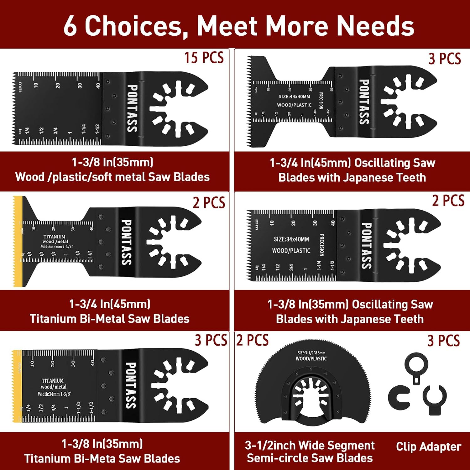 27-Piece Titanium Oscillating Multitool Blade Set for Wood & Plastic